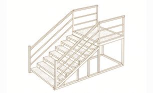 Изображение для товара Лестница металлическая (10 ступеней, решетчатая поверхность, без площадки)