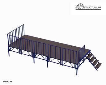 Изображение для товара Сборно-разборный подиум (сцена) с ограждением по периметру ПД-9